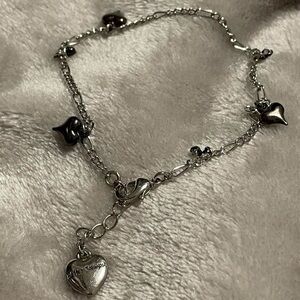 Vintage Betsey Johnson Heart Charm Bracelet